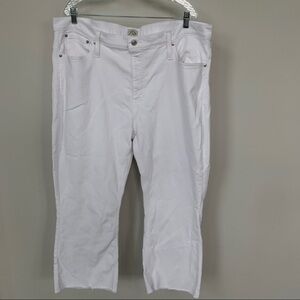 J. Crew 9” Demi Boot Crop White Denim Jeans Size 36